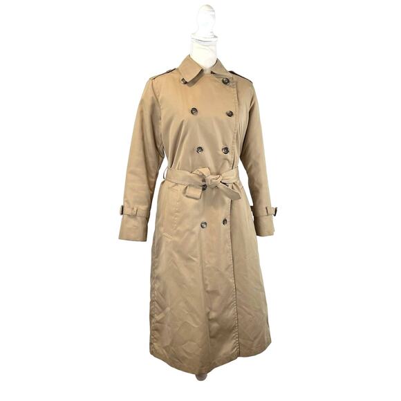 Eddie Bauer Trench Coat Vintage Double Breasted Removable Down Liner Preppy - Picture 1 of 12